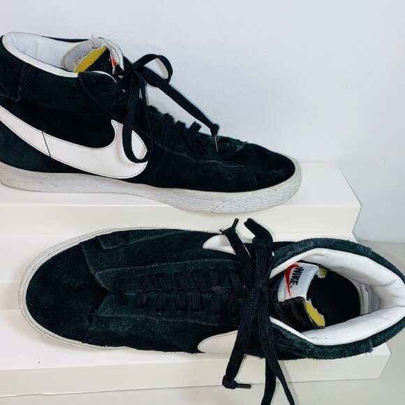 NIKE BLAZER MID '77 BLACK SUEDE SB ZOOM MENS 10.5M SNEAKERS 429988006 GOOD COND - Picture 5 of 8